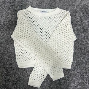 LNA La Costa Crochet Sweater, SMALL